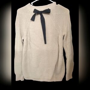 JCrew Beige Bow Sweater, Small